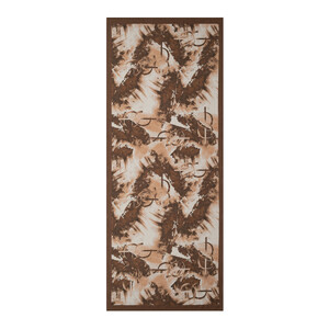 Mink Mono Brush Print Tencel Scarf - Thumbnail