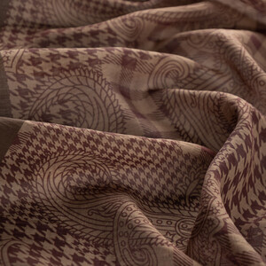 Mink Patchwork Paisley Print Tencel Scarf - Thumbnail