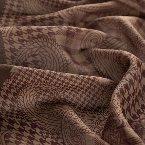 Mink Patchwork Paisley Print Tencel Scarf