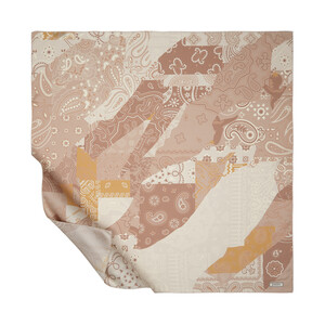 Mink Patchwork Patterned Twill Silk Scarf - Thumbnail