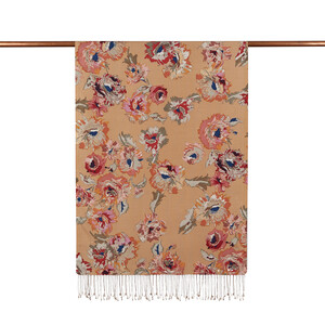 ipekevi - Mink Peony Print Silk Scarf (1)