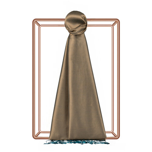 Mink Petrol Reversible Silk Scarf