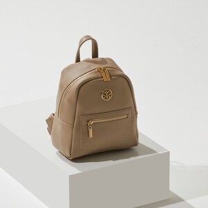 Mink Pocket Detailed Plain Backpack - Thumbnail