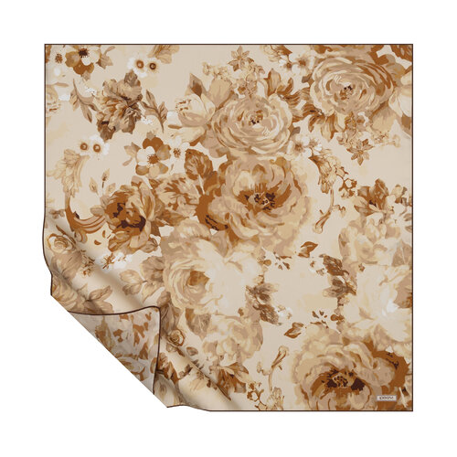 Mink Potbori Print Silk Scarf