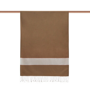 Mink Powder Striped Silk Scarf - Thumbnail