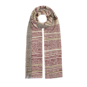 ipekevi - Mink Purple Zili Print Wool Scarf (1)