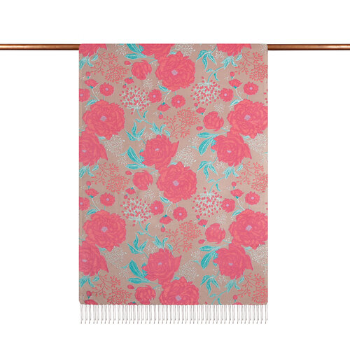 Mink Rosa Patterned Twill Silk Scarf