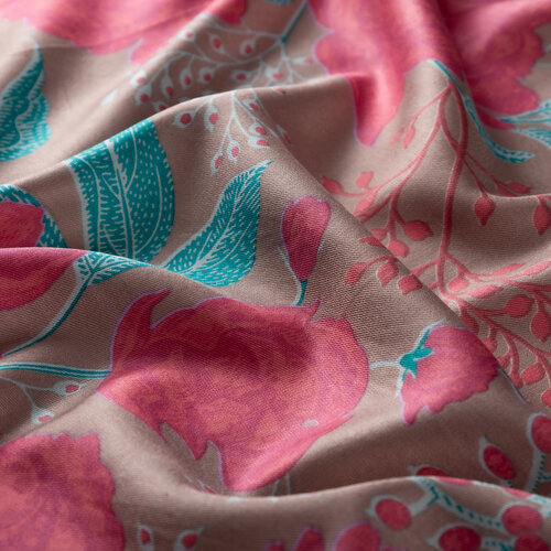 Mink Rosa Patterned Twill Silk Scarf