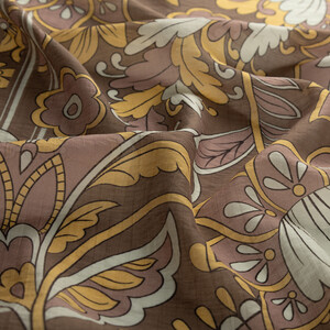 Mink Royal Ivy Pattern Tencel Scarf - Thumbnail