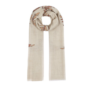 Mink Sadberk Woven Wool Silk Scarf - Thumbnail