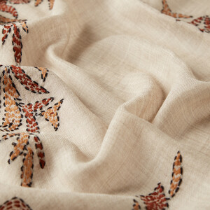 Mink Sadberk Woven Wool Silk Scarf - Thumbnail