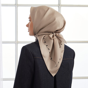 Mink Signature Silk Twill Scarf - Thumbnail