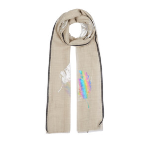 ipekevi - Mink Silver Feather Wool Silk Scarf (1)