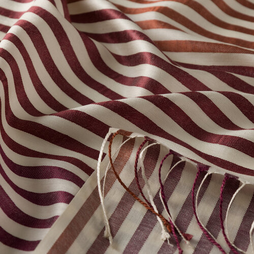 Mink Striped Silk Scarf