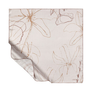 Mink Trichosante Print Silk Twill Scarf - Thumbnail