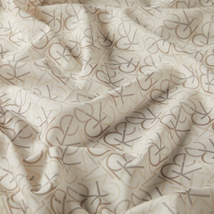 Mink Typo Monogram Cotton Scarf - Thumbnail