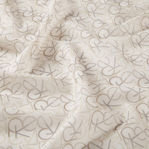 Mink Typo Monogram Cotton Silk Scarf - Thumbnail