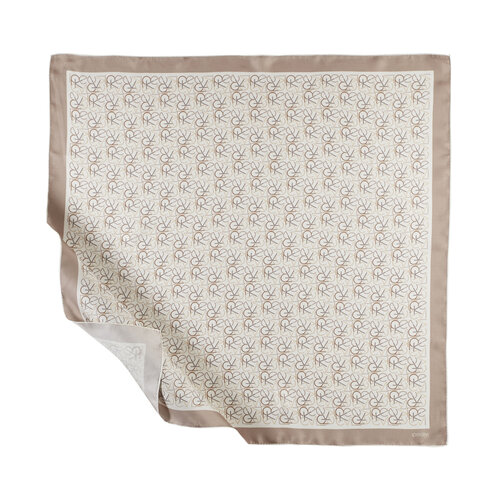 Mink Typo Monogram Silk Twill Scarf