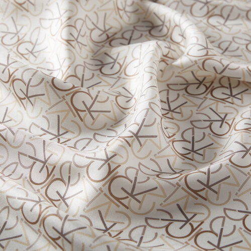 Mink Typo Monogram Silk Twill Scarf