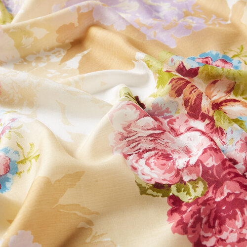 Mink Vintage Bouquet Print Modal Silk Scarf