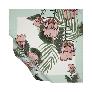 Mint Green Callianthe Twill Silk Scarf - Thumbnail