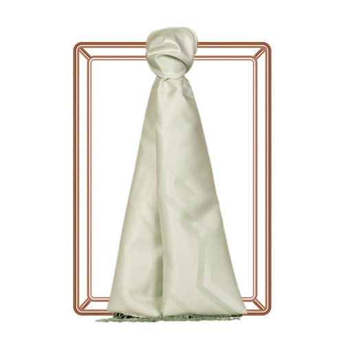 Mint Green Ethnic Zigzag Silk Scarf