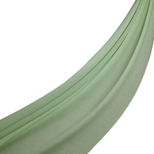 Mint Green Plain Cotton Scarf - Thumbnail