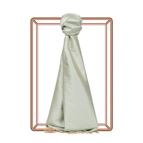 Mint Green Plain Silk Scarf