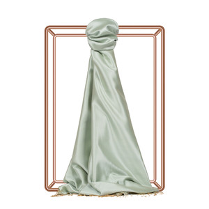 Mint Green Reversible Silk Scarf - Thumbnail