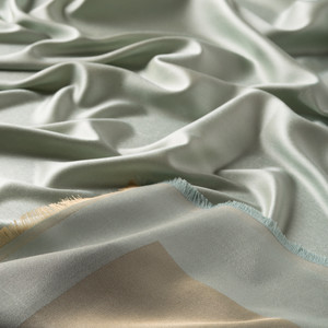 Mint Green Reversible Silk Scarf - Thumbnail