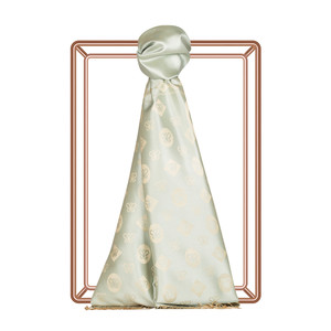 Mint Green Semi Monogram Print Silk Scarf - Thumbnail