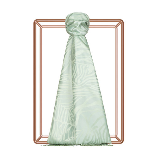 Mint Green Zebra Jacquard Silk Scarf