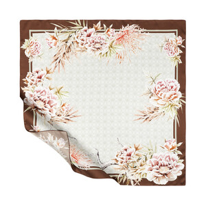 ipekevi - ايشارب حرير تويل تصميم ورود لون أخضر