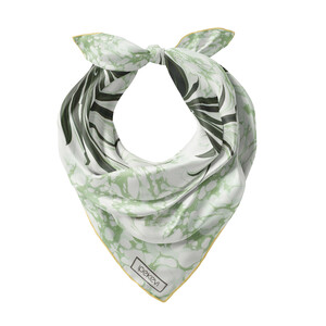 ipekevi - Mint Yeşili Karanfil Ebru Saten İpek Mendil (1)