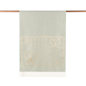 ipekevi - Mint Yeşili Semi Monogram Desenli İpek Şal (1)