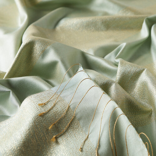 شال حرير لوريكس مخطط لون أخضر نعناعي