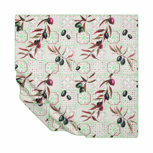 ipekevi - Mint Yeşili Zeytin Hasatı Tivil İpek Eşarp