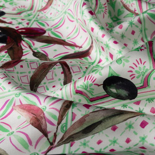 Mint Yeşili Zeytin Hasatı Tivil İpek Eşarp