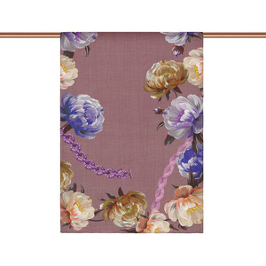 Misty Lilac Chain Peony Patterned Tencel Scarf - Thumbnail