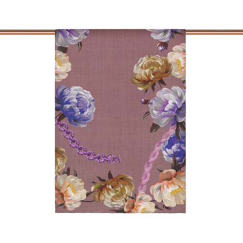 Misty Lilac Chain Peony Patterned Tencel Scarf