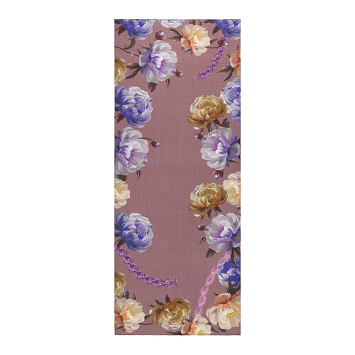 Misty Lilac Chain Peony Patterned Tencel Scarf