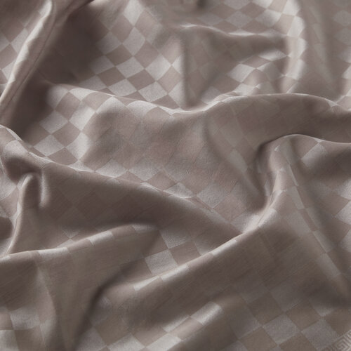 Misty Lilac Checkered Cotton Silk Scarf 