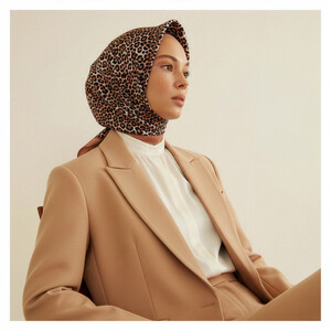 Misty Lilac Cheetah Print Silk Twill Scarf - Thumbnail