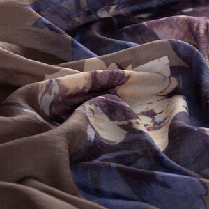 Misty Lilac Florescence Print Tencel Scarf - Thumbnail