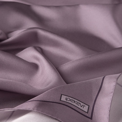 Misty Lilac Frame Silk Twill Scarf