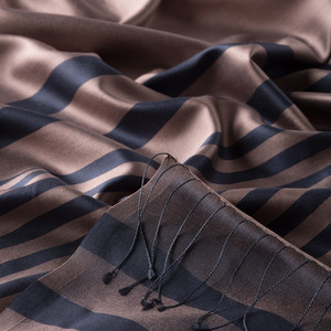 Misty Lilac Meridian Striped Silk Scarf - Thumbnail