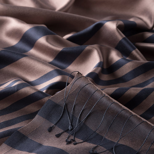 Misty Lilac Meridian Striped Silk Scarf