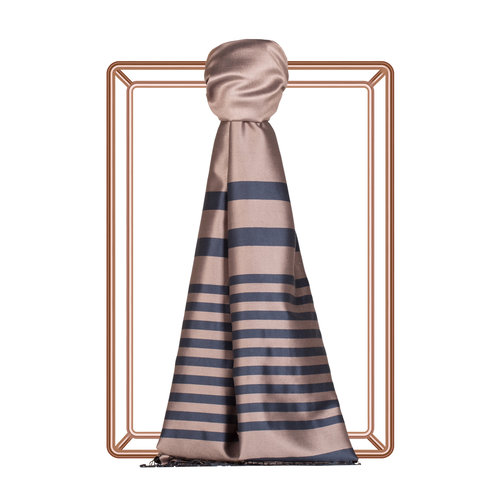 Misty Lilac Meridian Striped Silk Scarf