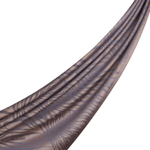 Misty Lilac Zebra Print Cotton Silk Scarf - Thumbnail