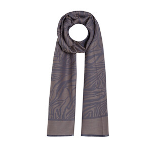 Misty Lilac Zebra Print Cotton Silk Scarf - Thumbnail